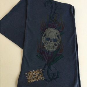 Ed Hardy by Christian Audigier Midnight Cotton Skulls Scarf